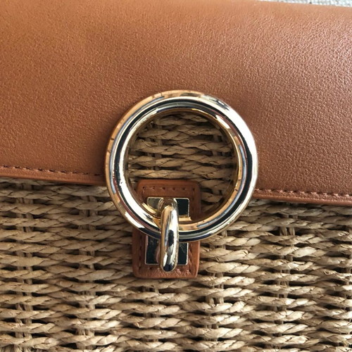 Straw shoulder bag new brown