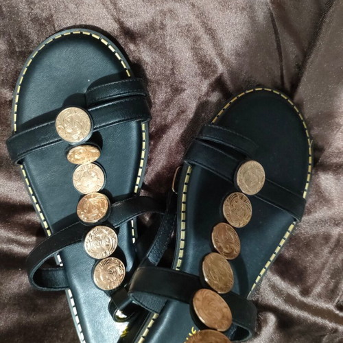 Sandals in Ancient Greek Style new, size 37, black and gold