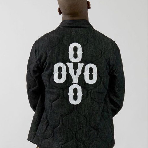 OVO Pom Pom Denim Quilted Overshirt like new, men's size M, blue