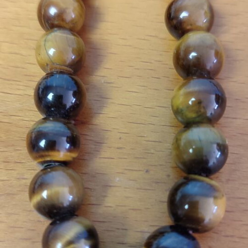 Komboloi with Tiger's Eye stones and silver, like new