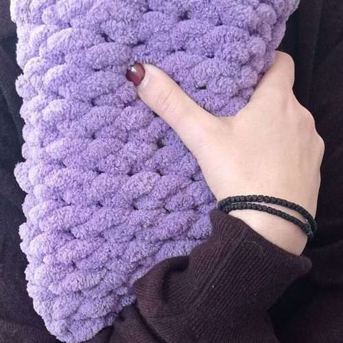 Handmade Puffy Alize Cosmetic Bag 100% Hypoallergenic Purple