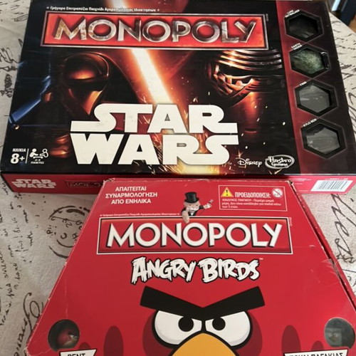 Monopoly Angry Birds and Star Wars board games like new
