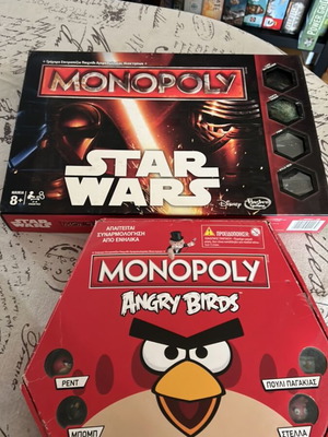 Monopoly Angry Birds and Star Wars board games like new