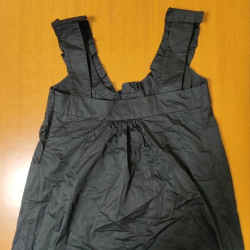 ZARA Top women's S black with ruffles used, cotton
