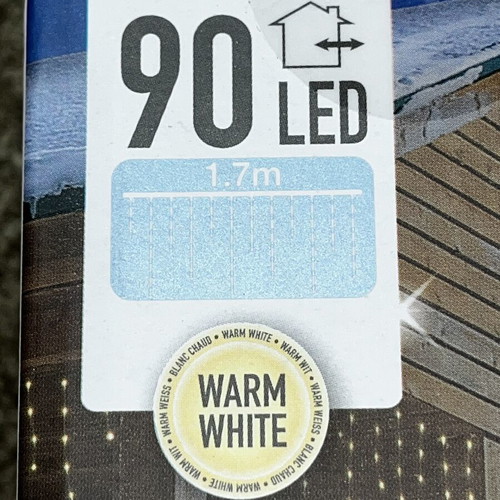 LED curtain string lights 1.7 meters, warm white