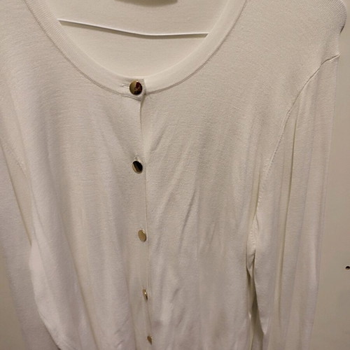 Zara white cardigan like new with gold buttons XXL slim fit