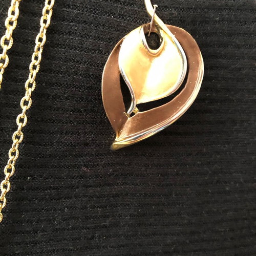 Germaniko Athanato necklace new with brown and gold brooch