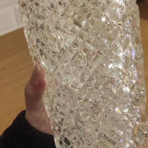 Glass embossed vases used, set of 2 pieces