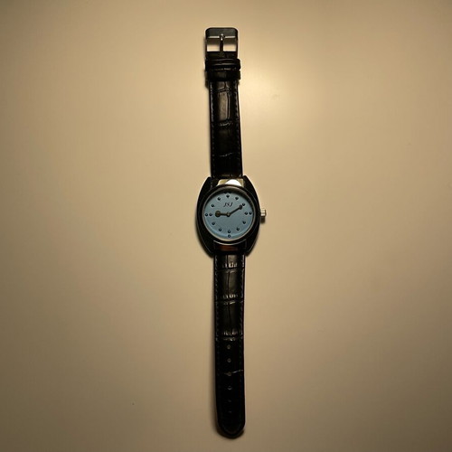 Jsj analog watch with Braille for visually impaired, new, black and blue