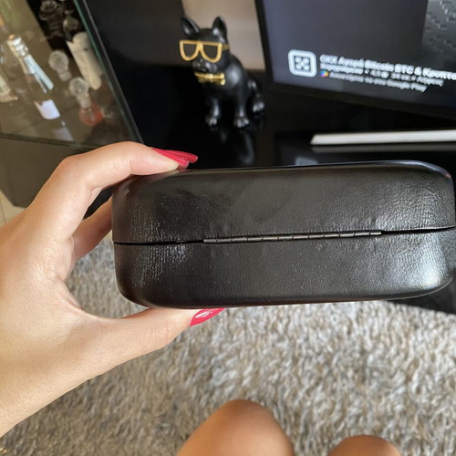 Emporio Armani glasses case and cleaning cloth used, black