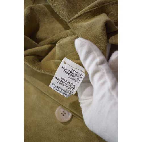 Gianfranco Ferré GFF vintage suede leather safari shacket jacket XL used, yellow