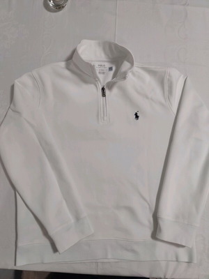 Ralph Lauren Quarter-Zip like new, white, size M