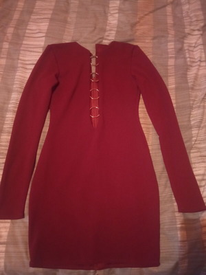 Short dress with rings to the waist, new, size S, red
