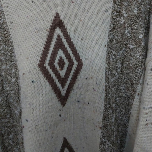 90s vintage oversized sweater, beige and brown