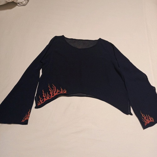 Crop blouse used, size S, blue, transparent