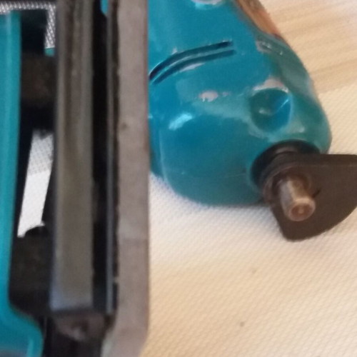 Black & Decker D400 vintage drill with orbital sander attachment, 1980s