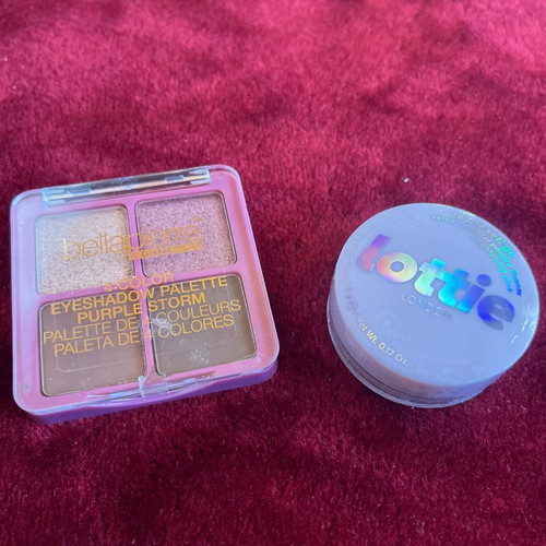 Makeup set 2 pieces with Bellapierre Purple Storm eyeshadow palette and Lottie London translucent powder new