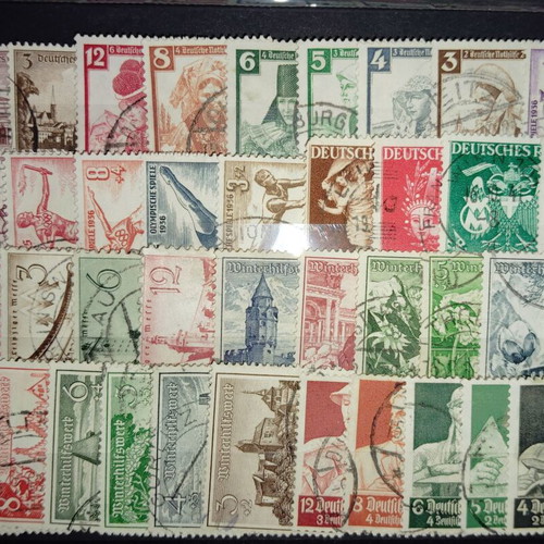 Germany Reich classic postage stamps incomplete series on card