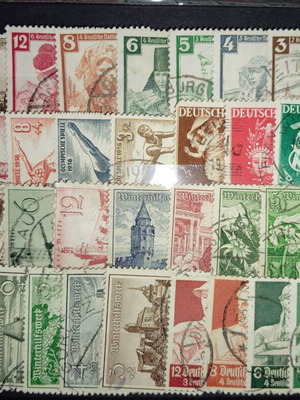 Germany Reich classic postage stamps incomplete series on card