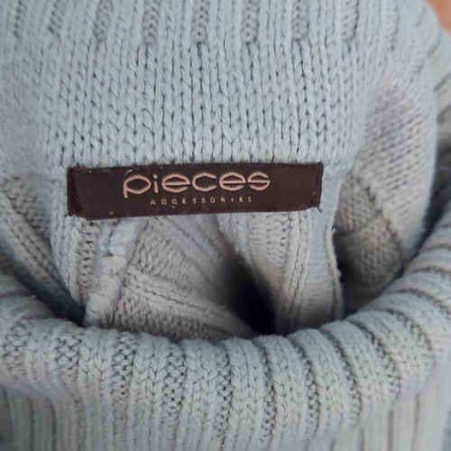 Pieces vintage unisize poncho with wool blend