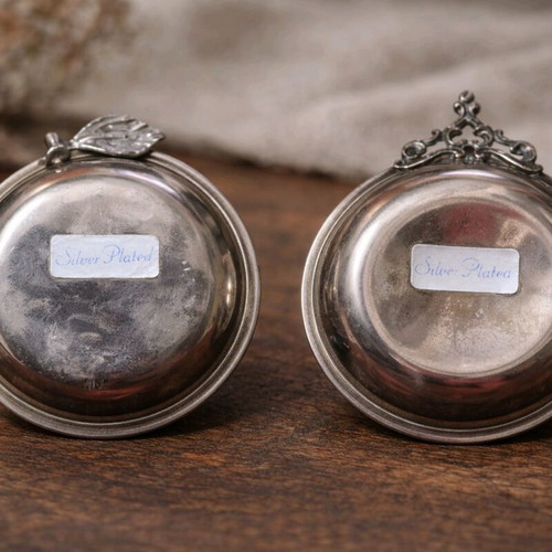 Vintage silver plated decorative bowls set of 2 used