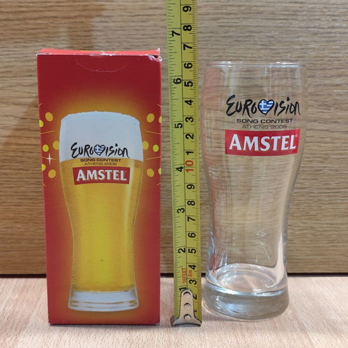 Amstel Eurovision Song Contest Athens 2006 glass set of two new