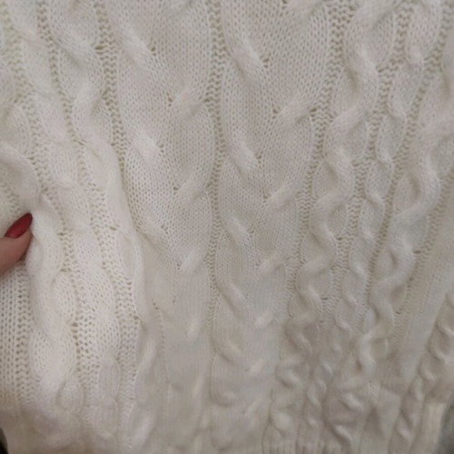 Knitted mini wool dress ecru like new