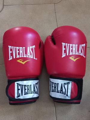 Γάντια προπόνηση Everlast Ergo Moulded Foam 8oz μεταχειρισμένα, κόκκινα και μαύρα