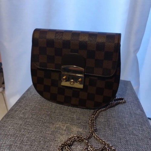 Crossbody bag used, brown with scratches on front