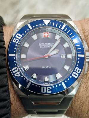Swiss Military Hanowa wristwatch men's like new, waterproof 100 meters