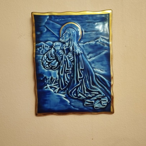 Orthodox porcelain gilded icon of Jesus Christ like new