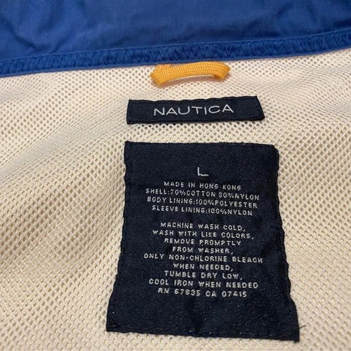 Nautica NS-83 Light Jacket Windbreaker, Cream and Blue, L/XL