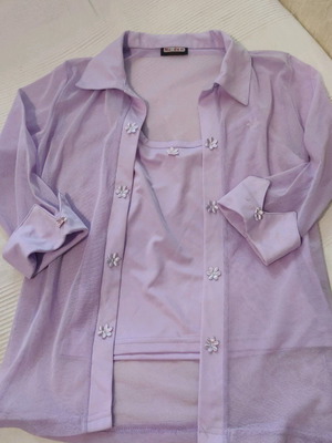 Top set with shirt used, lilac