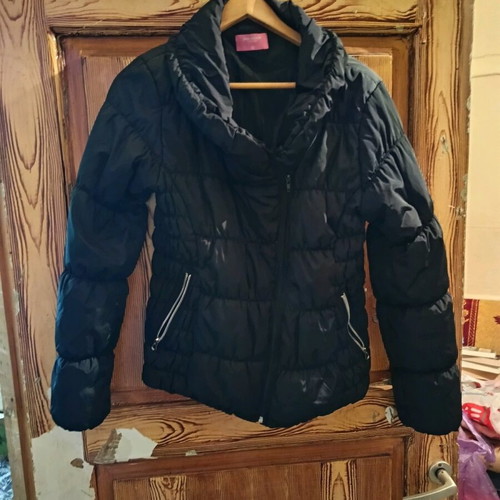 Pink Woman women's jacket black medium used in very good condition
