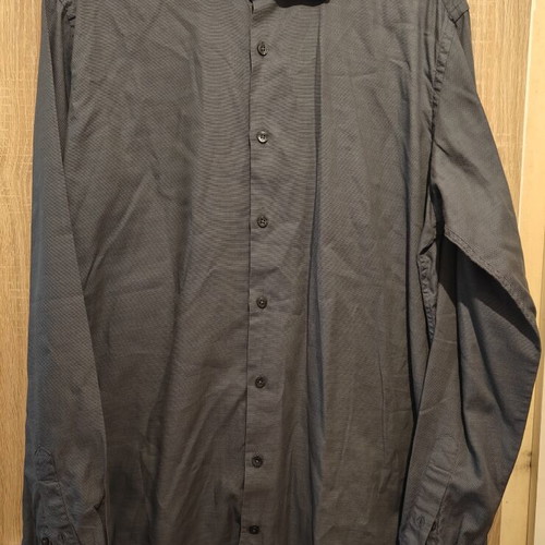 Manetti Cotton Shirt Slim Fit Medium Used, Gray