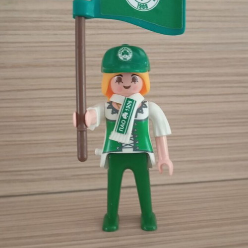 Playmobil Panathinaikos Fan Figure with Flag, Scarf and Hat new