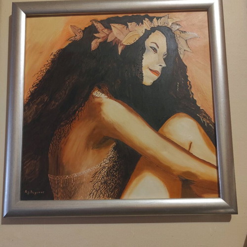 Two modern art paintings like new