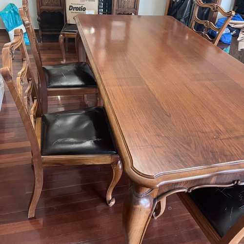 Neoclassical style dining set used with 6 solid wood chairs