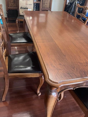 Neoclassical style dining set used with 6 solid wood chairs