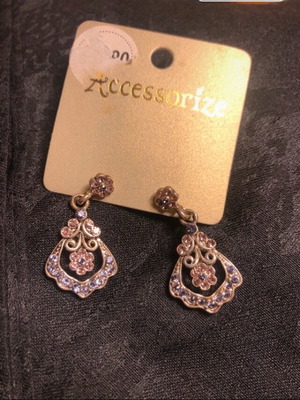 Accesorize Ethnic earrings new with pink and purple crystals