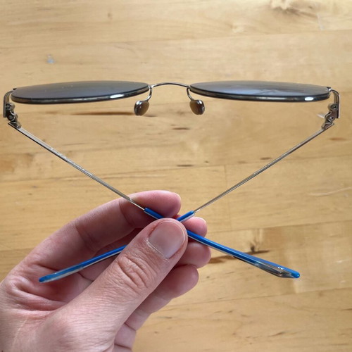 Byblos sunglasses used with metal frame and blue mirror lenses