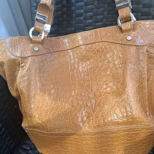 Ferre Vintage handbag used, calf leather, 50x34x16 cm