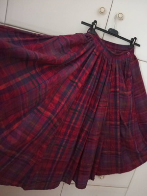 Benetton long summer skirt used, red and purple, size M 38
