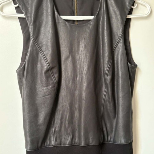 Helmut Lang Gala Leather Combo Dress like new, black, XS
