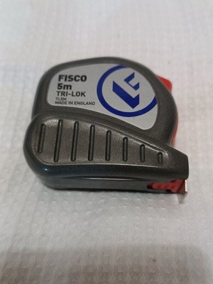 Μέτρο FISCO Tuf-lok 5 μέτρων καινούργιο, με γκρι θήκη Heavy Duty