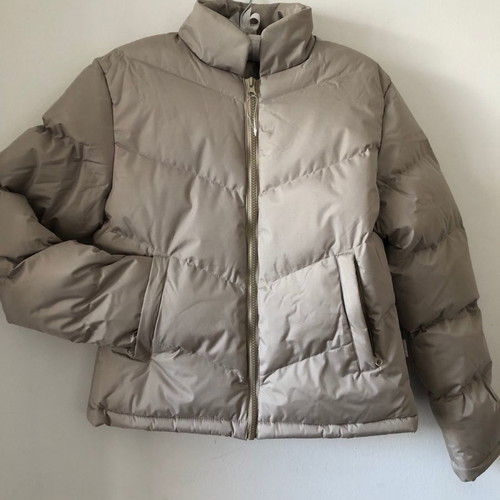 Puffer jacket waterproof new, size Small, beige