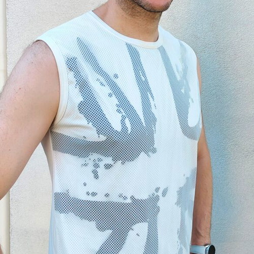 Cutting Edge Athletic Sleeveless Mesh Shirt with Union Jack XL used