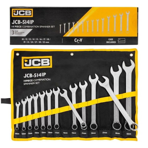 JCB Combination Spanner Set 10-32 mm 14 Pieces new