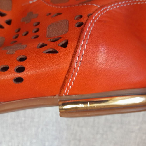 A.L.E. leather summer boots size 38 like new, orange