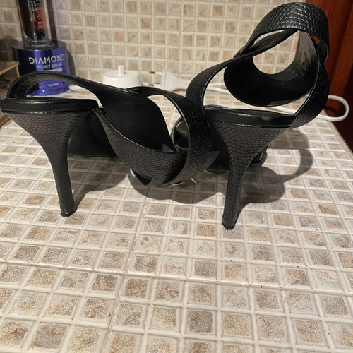 Alexander Wang black leather sandals used size 39.5